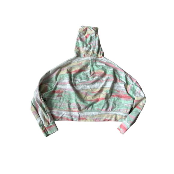 ADIDAS Womens Multicolor Swirl Crop Hoodie Sweatshirt Sz S - Picture 5 of 5